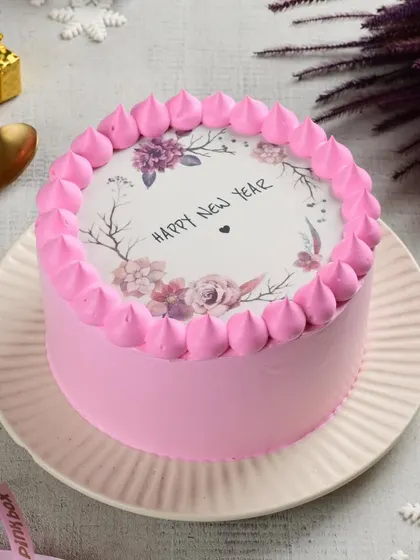 A pretty pink floral cake to welcome the New Year. This design is perfect for a more elegant and hopeful start to the year ahead.