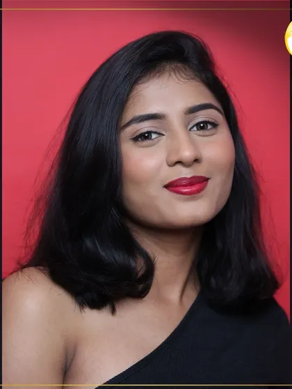 A classic and timeless photoshoot look. A sharp winged liner and a bold red lip are always a winning combination, creating a look of effortless sophistication.