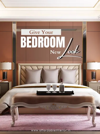A luxurious bedroom design with a rich color palette, metallic accents, and elegant furniture, showcasing our ability to create opulent and glamorous spaces.