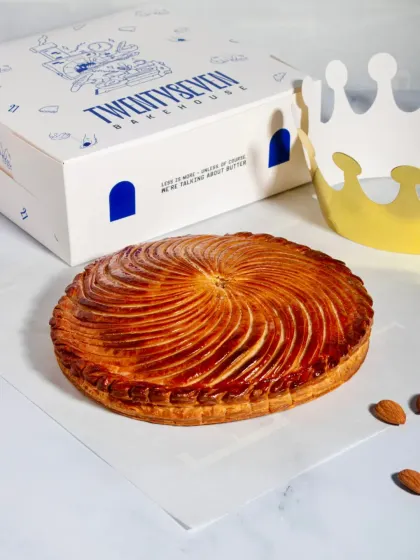 My Galette des Rois, or King's Cake, is a French tradition I bring to you every January. It's made of flaky puff pastry filled with almond cream, and each one has a hidden surprise inside.