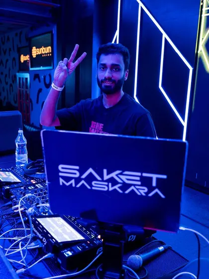 A moment of peace and victory after a successful set at Sunburn Union.