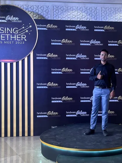 Posing at the photo booth for a Hindware Italian Collection dealers meet. Corporate events are about creating a complete experience, and I'm there to add to the excitement.
