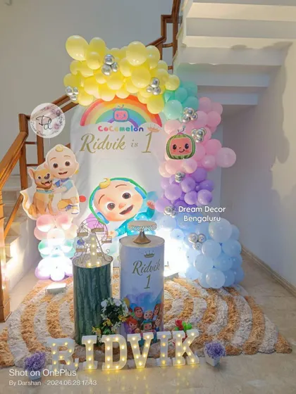 This compact Cocomelon decor is perfect for home celebrations. We used the space under a staircase to create a beautiful and complete setup for Ridvik's first birthday.