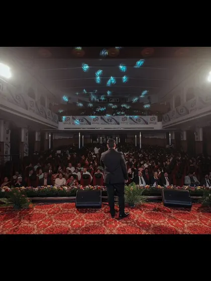Addressing a packed town hall is where I feel most at home. My job is to connect with every single person in the room, ensuring the company's message is delivered with energy and impact.