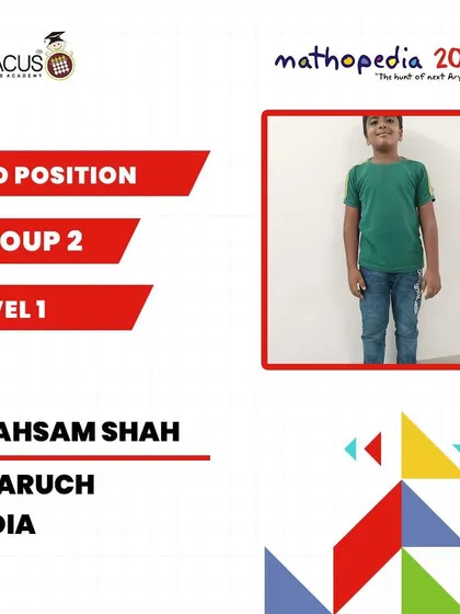 Prahsam Shah from Bharuch, India, securing a commendable 3rd Position.