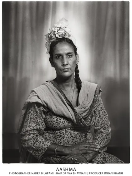 Aashma, styled with flowers in her hair. This project was about celebrating identity and resilience, showing the world that beauty cannot be diminished.