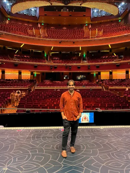 At the magnificent Nita Mukesh Ambani Cultural Centre (NMACC). Performing here for 'The Great Indian Musical' was an incredible experience.