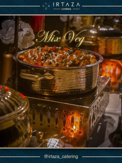 My classic Mix Veg, a colorful and flavorful medley of seasonal vegetables in a rich gravy. Served in a gleaming golden pot, it's a vegetarian staple that always pleases a crowd.