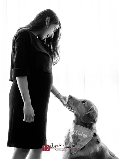 The same beautiful moment, converted to a classic black and white. This timeless style emphasizes the emotion and connection in the portrait.