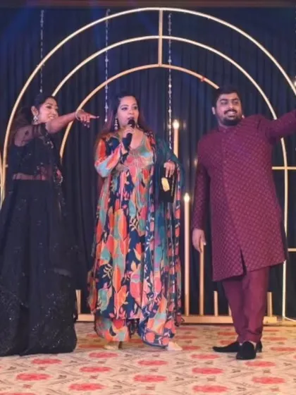 This is what pure fun looks like. I love inventing games that get guests laughing and competing in a friendly way, making the Sangeet interactive and memorable for everyone involved.