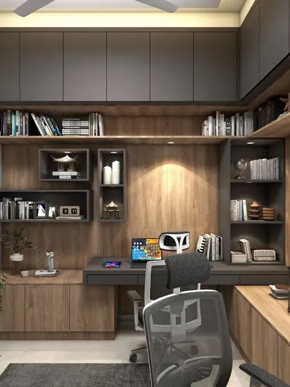 A duplicate of ID 121, highlighting the ample storage and elegant design of this modern study room.