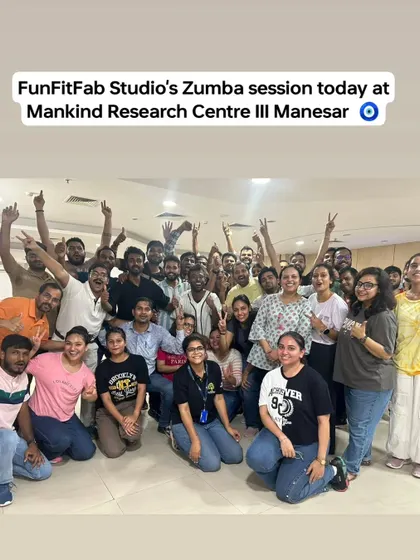 The happy faces of the team at Mankind Research Centre in Manesar. I conduct sessions across Noida, Delhi, Gurugram, and Manesar, bringing fitness and fun to leading organizations.