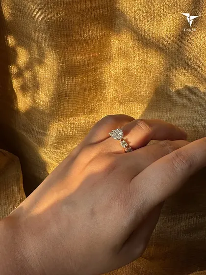For the woman who turns even golden hour into her spotlight. This ring features a bold mix of accent diamonds and sleek metal for a modern, sophisticated look.
