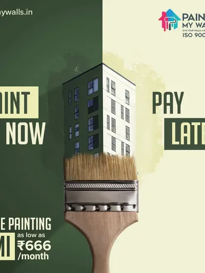 Bring new life to your living space with my "Paint Now, Pay Later" option. With EMI plans starting as low as ₹666 per month, you can upgrade your home without breaking the bank.