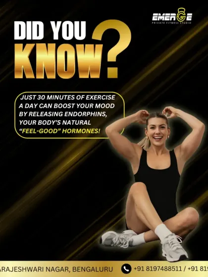 Did you know just 30 minutes of exercise a day can boost your mood? It's all about feeling amazing from the inside out.
