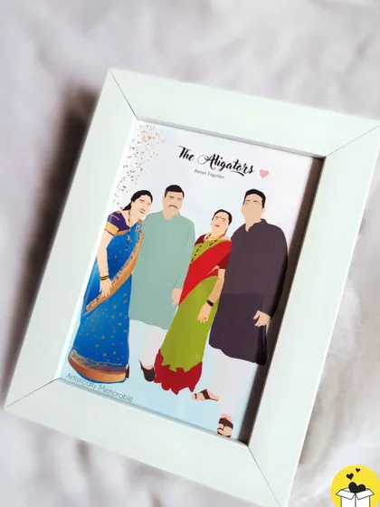 The full view of "The Aligators" family portrait frame, a heartwarming piece that makes for a perfect family gift or home decor item.