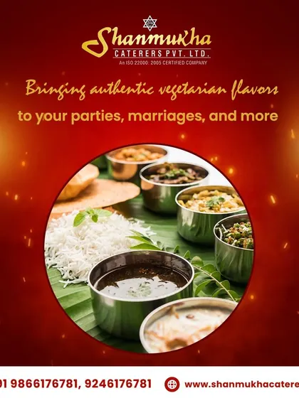 Bringing authentic vegetarian flavors to your parties, marriages, and more, as seen in this traditional meal setting.