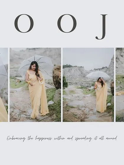 A beautifully designed collage focusing on solo portraits of the bride. I always make sure to capture the individual beauty and personality of each partner during a couple's shoot.