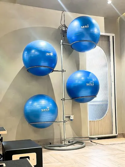 Our fit balls are not just for looks. These fitness buddies are essential props in many of our classes, adding a fun stability challenge.