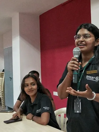 A student speaker at the Ramaiah University event. I love collaborating with student organizations to bring these wellness and nature workshops to campus.