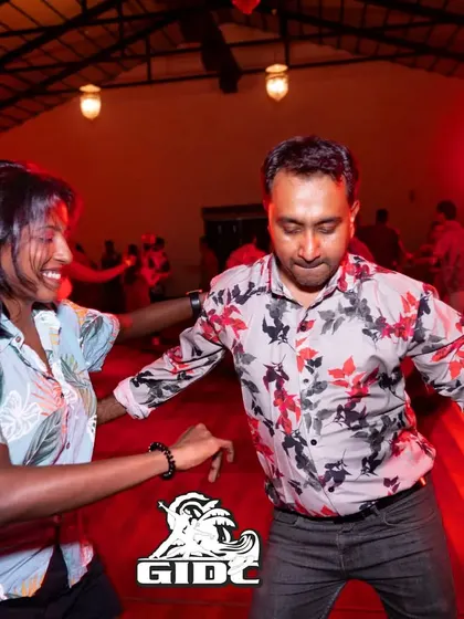 A fun, energetic moment captured at GIDC. Social dancing is all about smiles and good vibes.