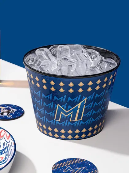 For the Bira 91 and Mumbai Indians collaboration, I styled this ice bucket using the team's signature blue. The shot is clean, bold, and focuses on the branded merchandise for cricket fans.