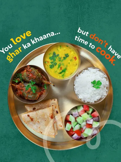 You love ghar ka khaana, but don't have time to cook. This is the simple insight that sparked the idea for my tiffin service.