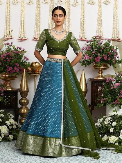 The complete look, exuding grace and confidence, perfect for any festive occasion.