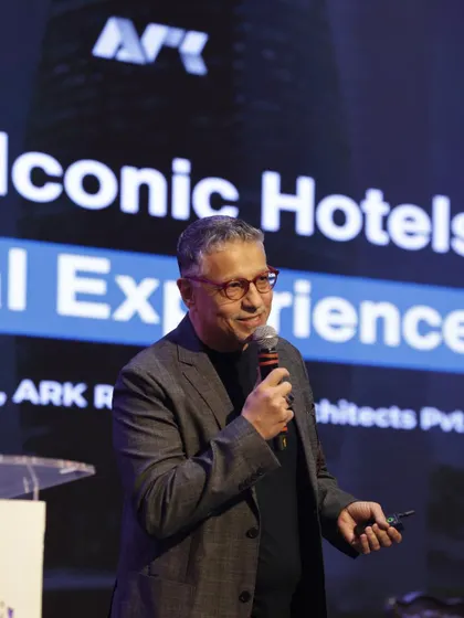 Another shot from my talk at the CREDAI National Indian Summit. It is always a privilege to connect with incredible minds from the industry and share my philosophy on crafting global hospitality experiences.