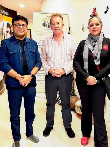 Our founder with ABRSM examiner Mark Tanner and Sonia Khan. We foster strong relationships with examination boards to benefit our students.