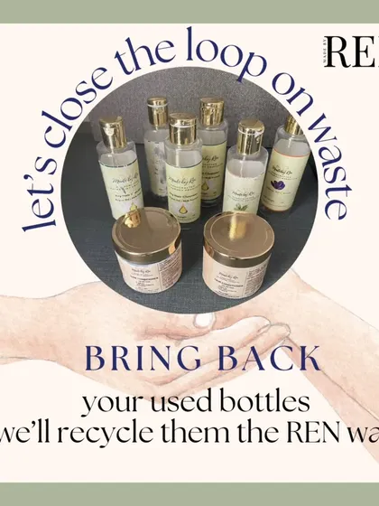 My commitment to natural care extends to our planet. With my bottle back campaign, you can return your empty MadebyRen bottles to be recycled or reused. It's my small, honest step towards more eco-friendly skincare.