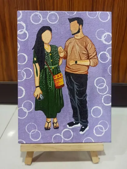 A custom faceless couple portrait on a mini canvas is a wonderful way to celebrate a relationship. It's a small but meaningful piece of art that fits in any space.