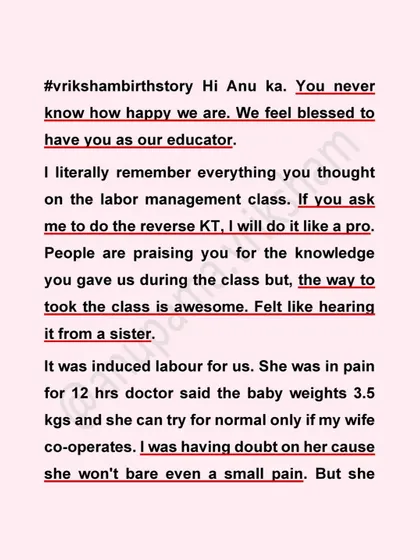 This husband felt our class was like hearing from a sister. He learned so much that he felt he could do a "reverse KT" (knowledge transfer) on labor management.