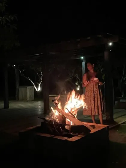 There is something so grounding about a bonfire at night with people you love. These are the moments I am so grateful for. It is all about connection and warmth.