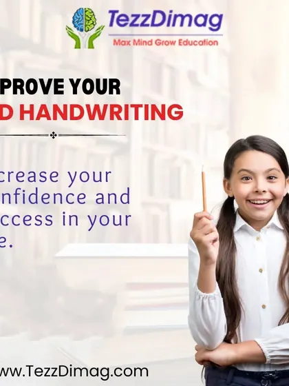 An advertisement for our handwriting improvement classes, designed to increase a child's confidence and set them up for success in life.
