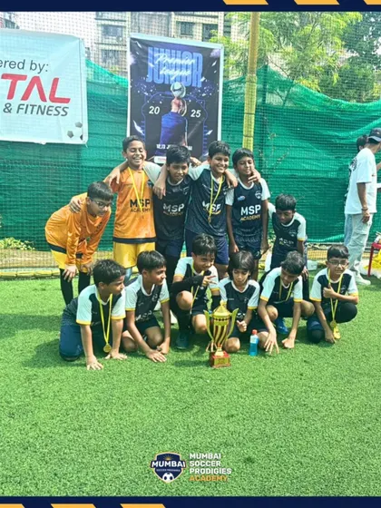 The joy of victory! Our U11 squad celebrates their championship win, a testament to their hard work, teamwork, and the fun they have along the way.