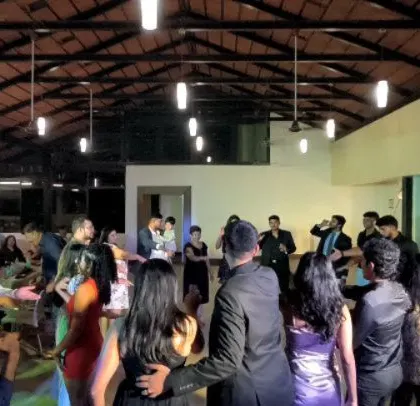 A moment of group dancing, showing the great community feel.