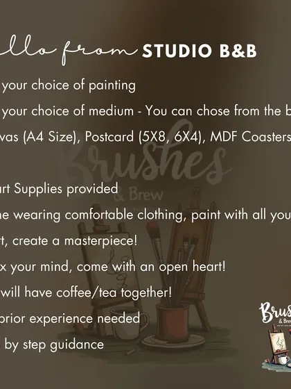 Planning your week? Here's a look at our schedule. Whether you want to paint on a canvas, coaster, or tote bag, we have a session for you. DM to book your spot!