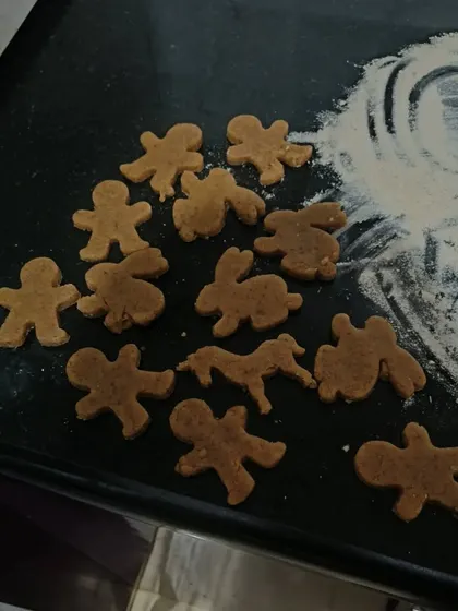 The cookie-making process. Using fun shapes makes healthy baking more enjoyable for everyone, especially kids.