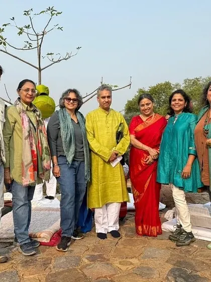 The artist and our core team pose together after the successful "Sound of Rewilding" event, celebrating the fusion of culture and conservation.