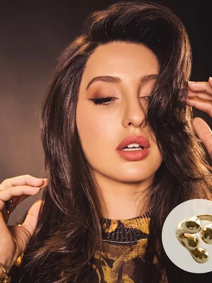 The queen of glam, Nora Fatehi, looking flawless in my Cuddle Ring. This chunky, abstract gold ring is designed to make a statement, and she wears it perfectly.