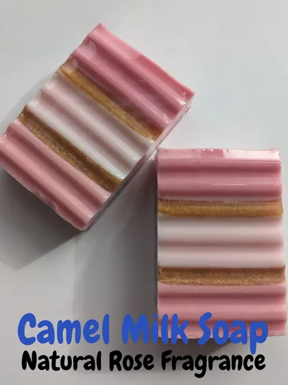 Another shot of the Natural Rose soap with the golden accent, showing the beautiful shimmer it creates.