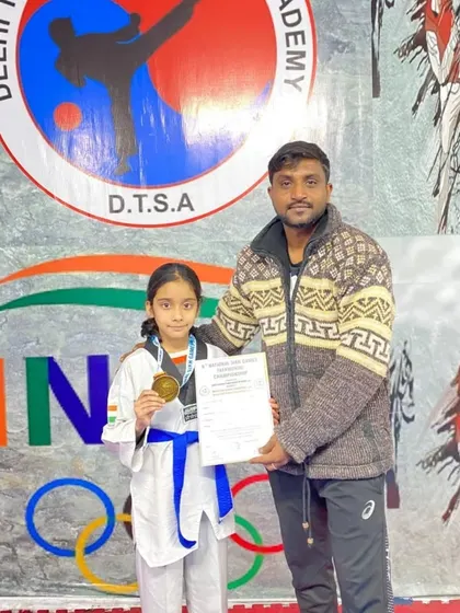 Naysha with her gold medal and certificate from the National Sikh Games. She is a true champion in the making.