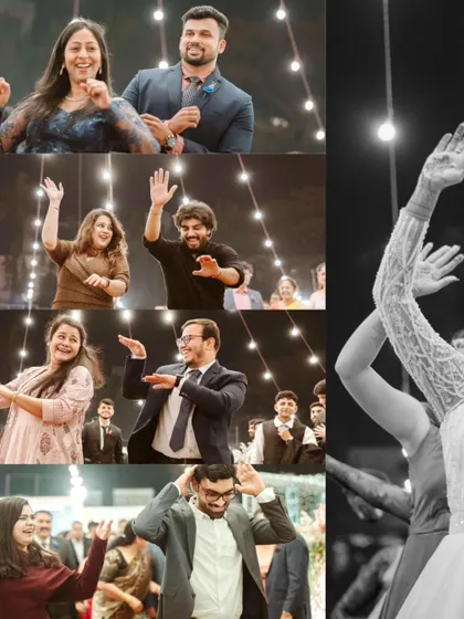 The dance floor is for everyone. This collage shows guests of all ages joining in the celebration, a testament to a well-hosted event where everyone feels included and ready to have fun.