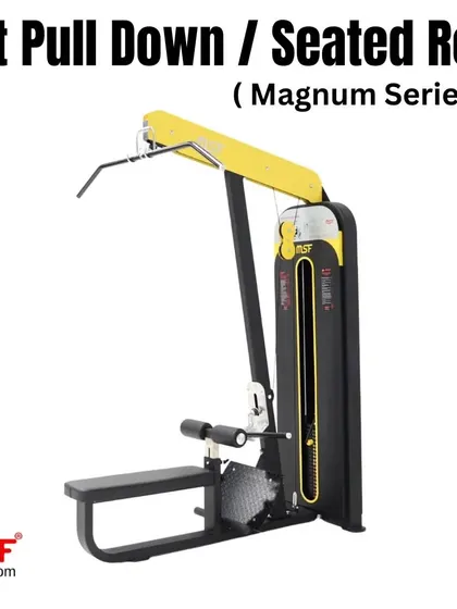A side view of the Magnum Series Lat Pulldown / Seated Row machine.