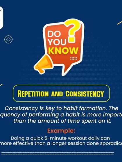The Power of Repetition and Consistency in Habit Formation. To build a new habit, frequency is more important than duration. A quick 5-minute workout done daily is more effective than a long session done sporadically. I teach you how to leverage this principle for lasting change.