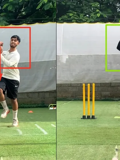 This beginner leg spinner had a poor action foundation. We constructed a new action, focusing on a target-aligned body at the jump and a strong load-up for a more effective delivery.