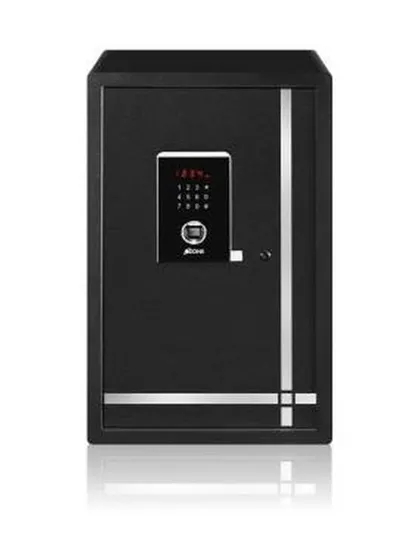 The Ozone Safilo Bio-2 safe combines a modern aesthetic with high-tech security. It features a digital touch screen panel that allows access via fingerprint, password, or a combination of both for dual-layered protection.
