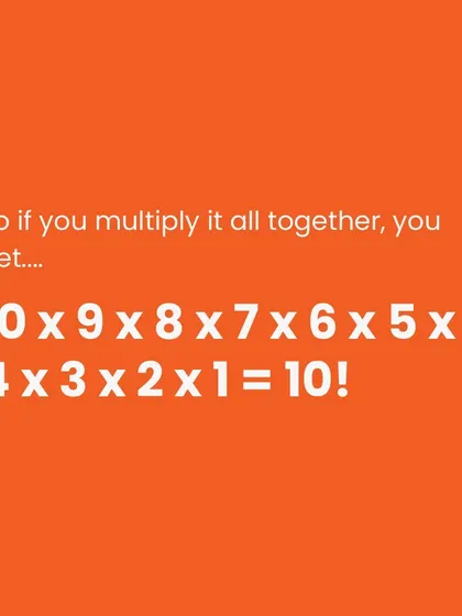 If you multiply all the seconds in 6 weeks, you get 3,628,800. And if you calculate 10 factorial (10!), you get the exact same number.