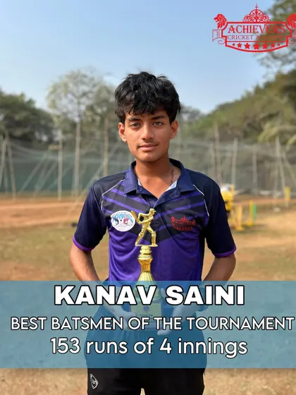 Kanav Saini was named 'Best Batsman' of the tournament for scoring an impressive 153 runs in 4 innings.
